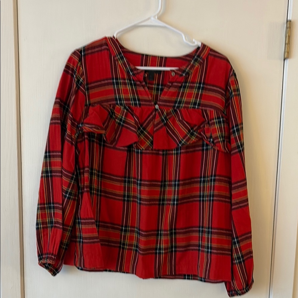 Jcrew Red Plaid Flannel Shirt